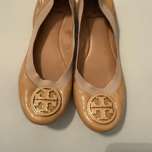 Tory Burch Camel/Tan Patent Leather Travel Flats - Picture 6 of 9